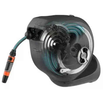 Enrollador de manguera de pared Gardena RollUp Automatic negro gris