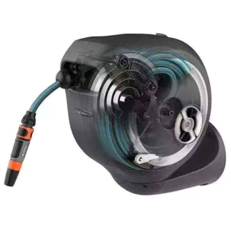 Enrollador de manguera de pared Gardena RollUp Automatic negro gris