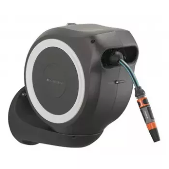 Enrollador de manguera de pared Gardena RollUp Automatic negro gris