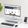 StarTech.com Soporte ergonómico para monitor, hasta 15 kg, altura fija 9 cm, soporte para monitor de sobremesa/portátil, plataforma de acero, montaje rápido, optimiza la superficie del escritorio