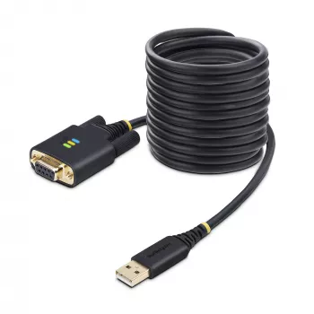 StarTech.com Cable adaptador USB a serie null modem de 10ft (3m), tornillos/tuercas DB9 reemplazables, retención de COM, USB-A a RS232, FTDI, protección ESD nivel 4, Windows/macOS/ChromeOS/Linux - Carcasa TPE resistente
