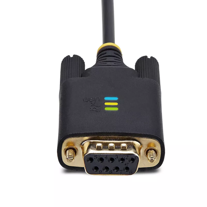 StarTech.com Cable adaptador USB a serie null modem de 10ft (3m), tornillos/tuercas DB9 reemplazables, retención de COM, USB-A a RS232, FTDI, protección ESD nivel 4, Windows/macOS/ChromeOS/Linux - Carcasa TPE resistente