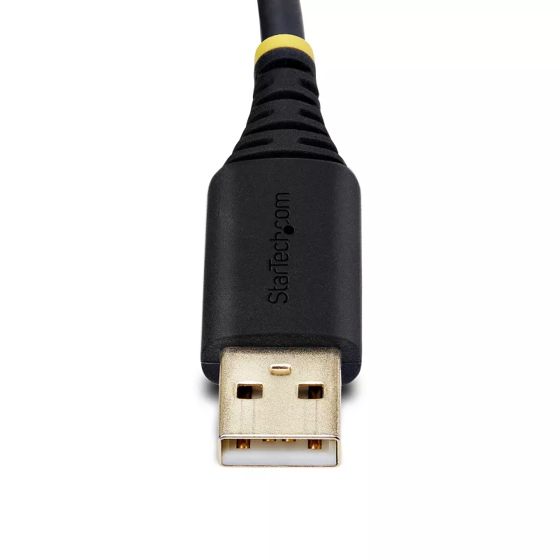 StarTech.com Cable adaptador USB a serie null modem de 10ft (3m), tornillos/tuercas DB9 reemplazables, retención de COM, USB-A a RS232, FTDI, protección ESD nivel 4, Windows/macOS/ChromeOS/Linux - Carcasa TPE resistente
