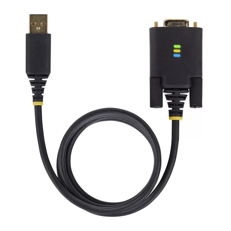 StarTech.com Cable adaptador USB a serie null modem de 10ft (3m), tornillos/tuercas DB9 reemplazables, retención de COM, USB-A a RS232, FTDI, protección ESD nivel 4, Windows/macOS/ChromeOS/Linux - Carcasa TPE resistente