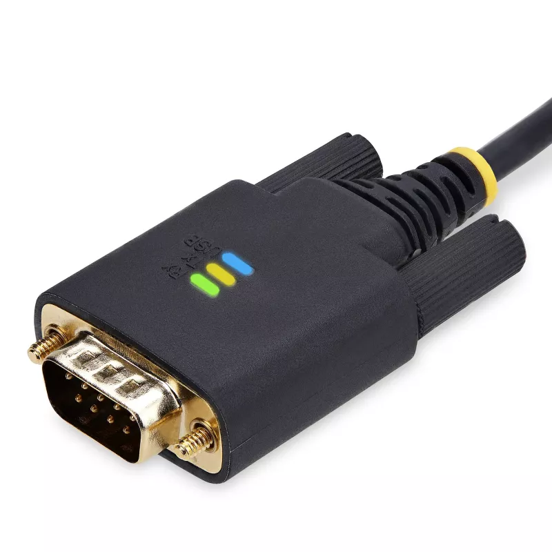 StarTech.com Cable adaptador USB a serie null modem de 10ft (3m), tornillos/tuercas DB9 reemplazables, retención de COM, USB-A a RS232, FTDI, protección ESD nivel 4, Windows/macOS/ChromeOS/Linux - Carcasa TPE resistente