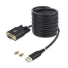 StarTech.com Cable adaptador USB a serie null modem de 10ft (3m), tornillos/tuercas DB9 reemplazables, retención de COM, USB-A a RS232, FTDI, protección ESD nivel 4, Windows/macOS/ChromeOS/Linux - Carcasa TPE resistente