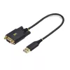 StarTech.com Cable adaptador USB a serie null modem de 30cm, retención de COM, FTDI, USB-A a DB9 RS232, tuercas/tornillos DB9 reemplazables, Windows/macOS/Linux