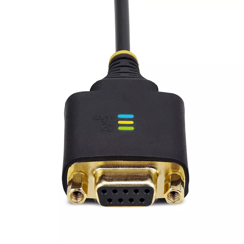 StarTech.com Cable adaptador USB a serie null modem de 30cm, retención de COM, FTDI, USB-A a DB9 RS232, tuercas/tornillos DB9 reemplazables, Windows/macOS/Linux