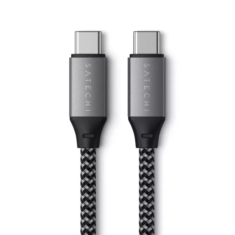 Cable USB-C a USB-C Satechi ST-TCC2MM — 2 m, negro/gris, 0,48 Gbit/s