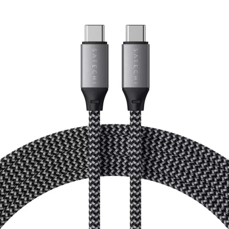Cable USB-C a USB-C Satechi ST-TCC2MM — 2 m, negro/gris, 0,48 Gbit/s