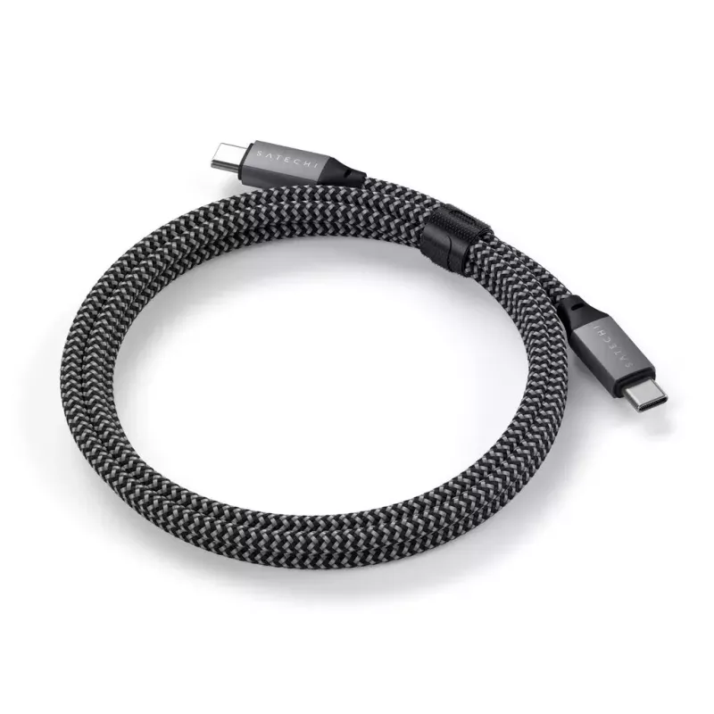Cable USB-C a USB-C Satechi ST-TCC2MM — 2 m, negro/gris, 0,48 Gbit/s