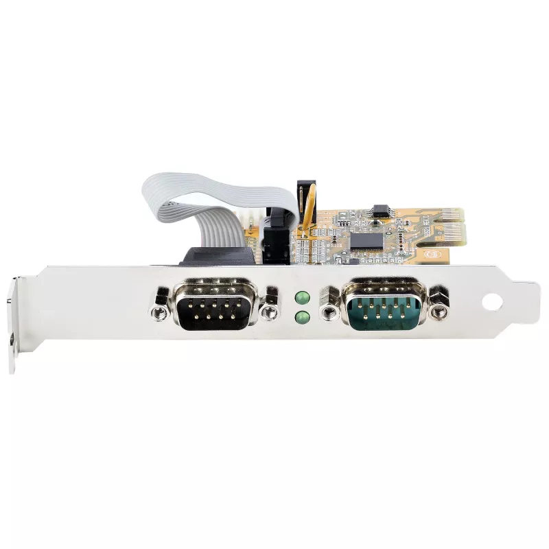 StarTech.com tarjeta serie PCI Express de 2 puertos, tarjeta serie PCIe dual port a RS232 (DB9), UART 16C1050, soportes estándar o de perfil bajo, conservación de COM, para Windows y Linux