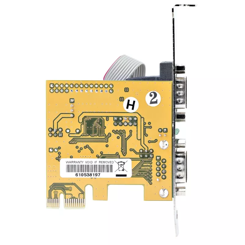 StarTech.com tarjeta serie PCI Express de 2 puertos, tarjeta serie PCIe dual port a RS232 (DB9), UART 16C1050, soportes estándar o de perfil bajo, conservación de COM, para Windows y Linux