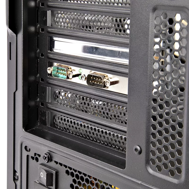 StarTech.com tarjeta serie PCI Express de 2 puertos, tarjeta serie PCIe dual port a RS232 (DB9), UART 16C1050, soportes estándar o de perfil bajo, conservación de COM, para Windows y Linux