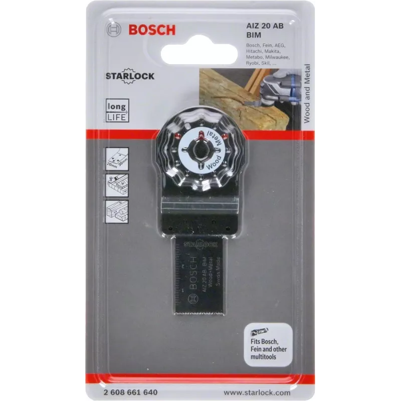 Bosch Starlock AIZ 20 AB Metal BIM hoja de sierra de inmersión, 20 mm