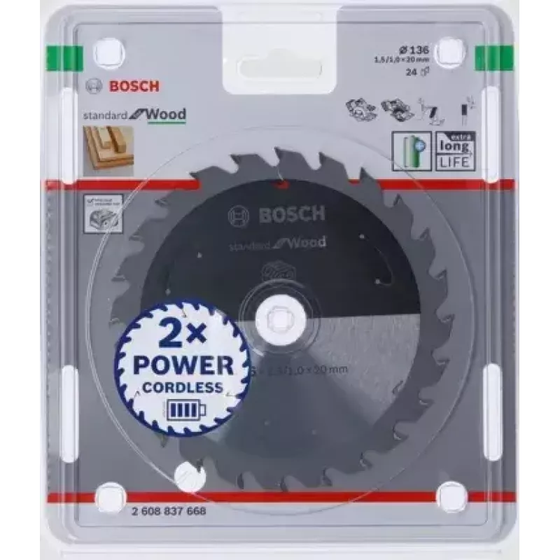 Bosch 2608837668 disco de sierra circular, 136 mm