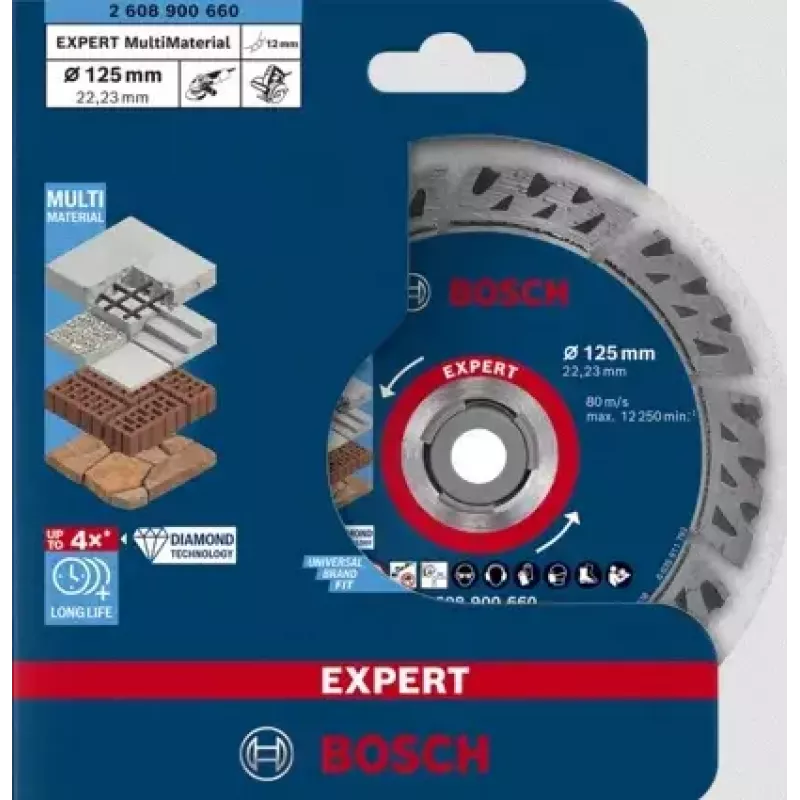 Bosch Expert MultiMaterial disco de corte de diamante, 125 mm, 2608900660