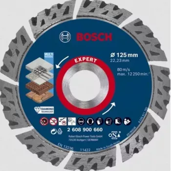 Bosch Expert MultiMaterial disco de corte de diamante, 125 mm, 2608900660
