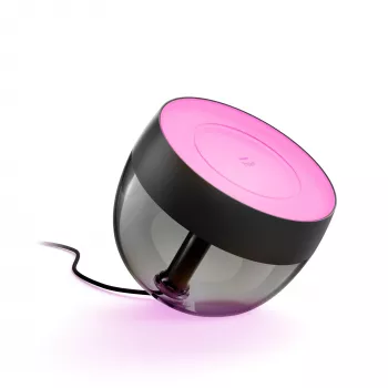 Philips Hue White and Colour Ambience Iris Lámpara de mesa, lámpara de mesa inteligente, Bluetooth/Zigbee, negra, LED, metal, sintético, bombillas no reemplazables