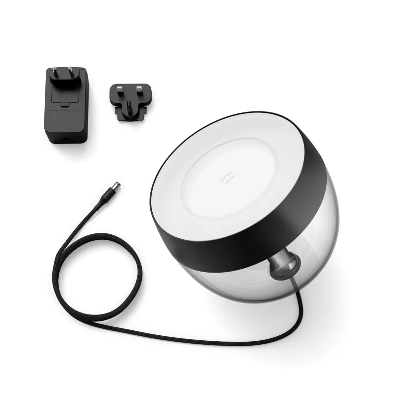 Philips Hue White and Colour Ambiance Iris lámpara de mesa inteligente, Bluetooth/Zigbee, 570 lm, 8,1 W, aluminio, negra