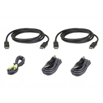 ATEN KVM seguro USB DisplayPort Dual Display; 1,8M USB DisplayPort Dual Display