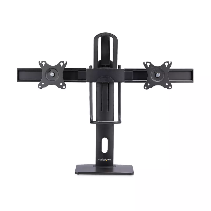 StarTech.com 2MC1S-MONITOR-STAND Crossbar soporte de escritorio para dos monitores 17–27 pulgadas, VESA, plástico/aluminio/acero, negro
