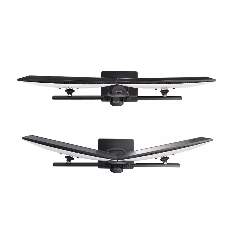 StarTech.com 2MC1S-MONITOR-STAND Crossbar soporte de escritorio para dos monitores 17–27 pulgadas, VESA, plástico/aluminio/acero, negro