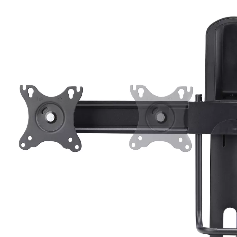 StarTech.com 2MC1S-MONITOR-STAND Crossbar soporte de escritorio para dos monitores 17–27 pulgadas, VESA, plástico/aluminio/acero, negro