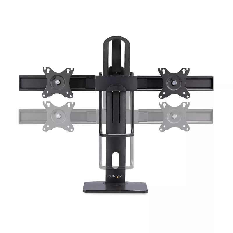 StarTech.com 2MC1S-MONITOR-STAND Crossbar soporte de escritorio para dos monitores 17–27 pulgadas, VESA, plástico/aluminio/acero, negro
