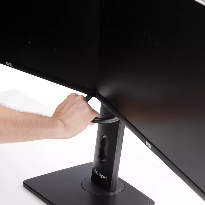 StarTech.com 2MC1S-MONITOR-STAND Crossbar soporte de escritorio para dos monitores 17–27 pulgadas, VESA, plástico/aluminio/acero, negro