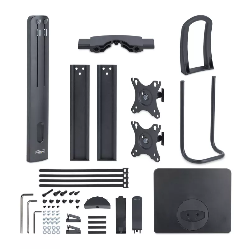 StarTech.com 2MC1S-MONITOR-STAND Crossbar soporte de escritorio para dos monitores 17–27 pulgadas, VESA, plástico/aluminio/acero, negro