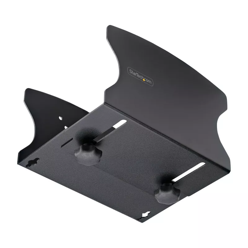 StarTech.com soporte de pared para PC, compatible con ordenadores de sobremesa de hasta 18 kg, ajuste sin herramientas 50–200 mm, soporte/estante de pared robusto para carcasas/torres de PC