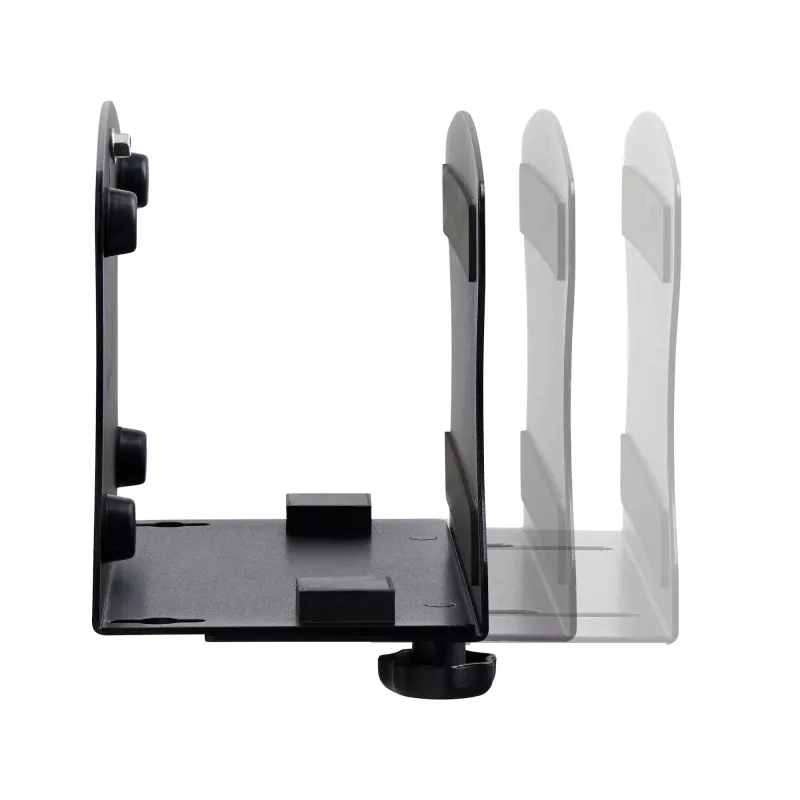 StarTech.com soporte de pared para PC, compatible con ordenadores de sobremesa de hasta 18 kg, ajuste sin herramientas 50–200 mm, soporte/estante de pared robusto para carcasas/torres de PC