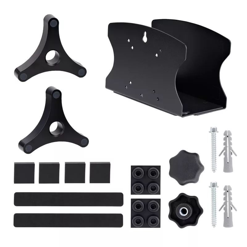 StarTech.com soporte de pared para PC, compatible con ordenadores de sobremesa de hasta 18 kg, ajuste sin herramientas 50–200 mm, soporte/estante de pared robusto para carcasas/torres de PC