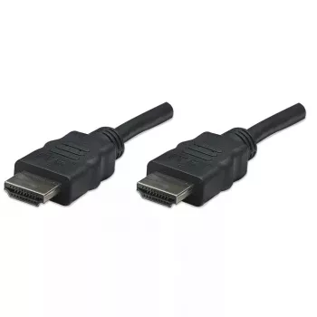 Cable HDMI Manhattan, 1080p@60Hz (High Speed), 7,5 m, conector macho a conector macho, negro, totalmente apantallado, contactos dorados, garantía de por vida