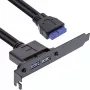 Escuadra de ranura InLine 2x USB 3.0 conector hembra / conector interno de placa base 0,5 m