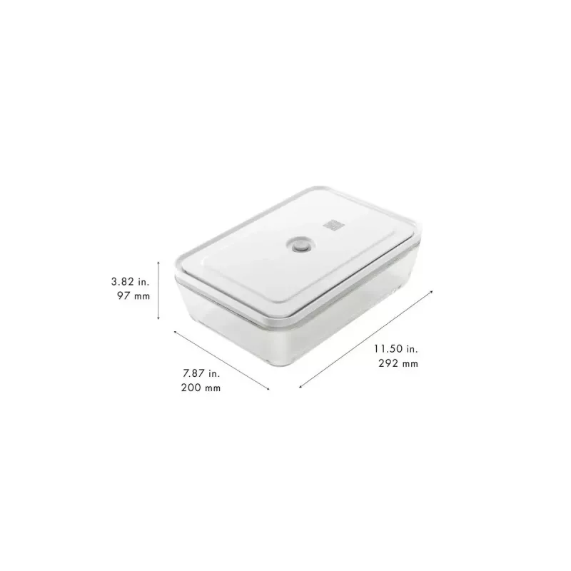 Recipiente universal de almacenamiento de vidrio ZWILLING FRESH & SAVE Rectangular 2,85 L, apto para microondas, tapa desmontable