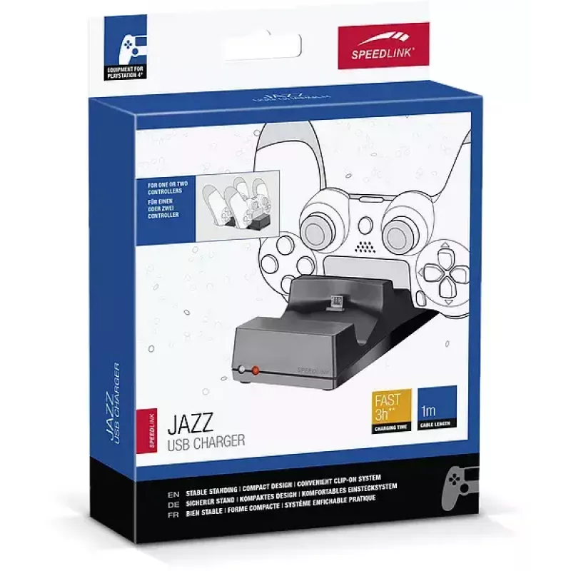 Speedlink JAZZ USB cargador para mandos de PS4, negro