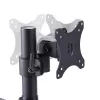StarTech.com Soporte de escritorio para triple monitor para hasta tres pantallas de 27 pulgadas, VESA 75x75/100x100, ajuste de brazos sin herramientas, montaje con pinza C/pasacables, brazos asistidos por resorte