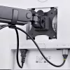 StarTech.com Soporte de escritorio para triple monitor para hasta tres pantallas de 27 pulgadas, VESA 75x75/100x100, ajuste de brazos sin herramientas, montaje con pinza C/pasacables, brazos asistidos por resorte
