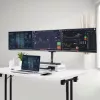 StarTech.com Soporte de escritorio para triple monitor para hasta tres pantallas de 27 pulgadas, VESA 75x75/100x100, ajuste de brazos sin herramientas, montaje con pinza C/pasacables, brazos asistidos por resorte