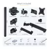 StarTech.com Soporte de escritorio para triple monitor para hasta tres pantallas de 27 pulgadas, VESA 75x75/100x100, ajuste de brazos sin herramientas, montaje con pinza C/pasacables, brazos asistidos por resorte