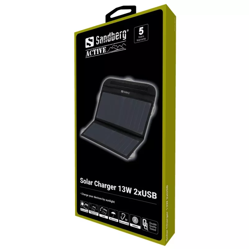 Cargador solar Sandberg 13W 2xUSB
