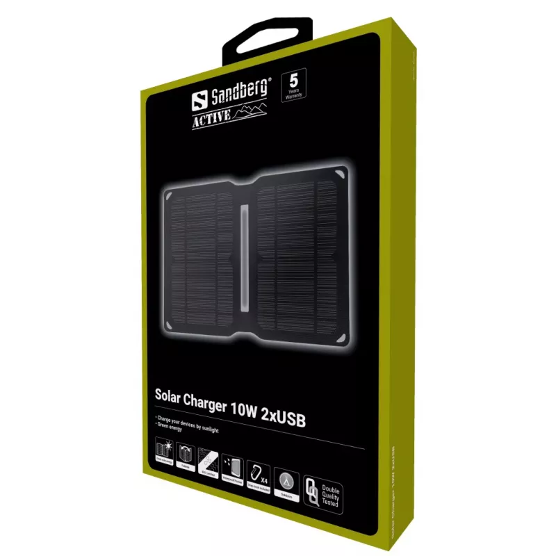 Cargador solar Sandberg 10W 2xUSB Outdoor universal negro
