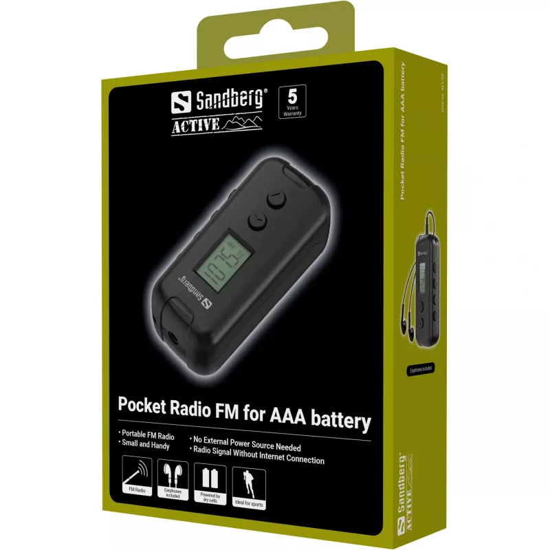 Radio portátil Sandberg 421-00 FM 76-109 MHz negro