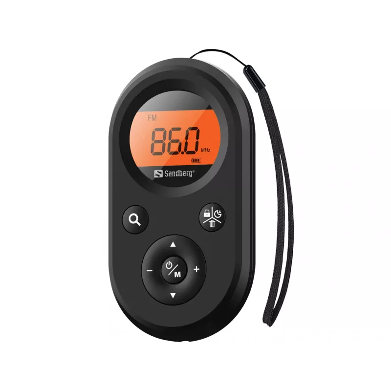 Sandberg 421-02 radio de bolsillo FM+AM Recharge, FM 76–108 MHz, AM 522–1710 kHz, batería de 500 mAh, pantalla, con auriculares
