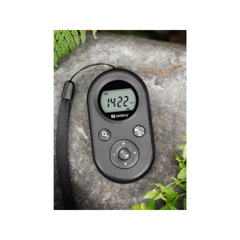 Sandberg 421-02 radio de bolsillo FM+AM Recharge, FM 76–108 MHz, AM 522–1710 kHz, batería de 500 mAh, pantalla, con auriculares