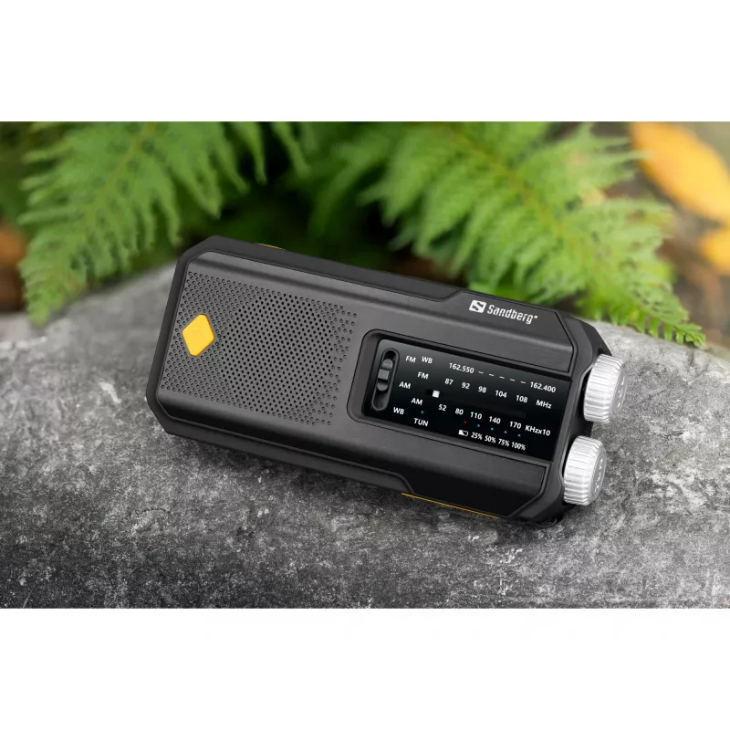 Sandberg Survivor Radio All-in-1 2000, portátil, AM, FM, 87–180 MHz, 520–1710 kHz, 3 W, analógica