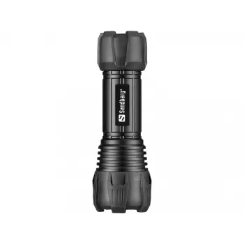 Sandberg Survivor Torch para pila AAA, linterna de mano, negra, aluminio, LED, 3 W, 150 lm