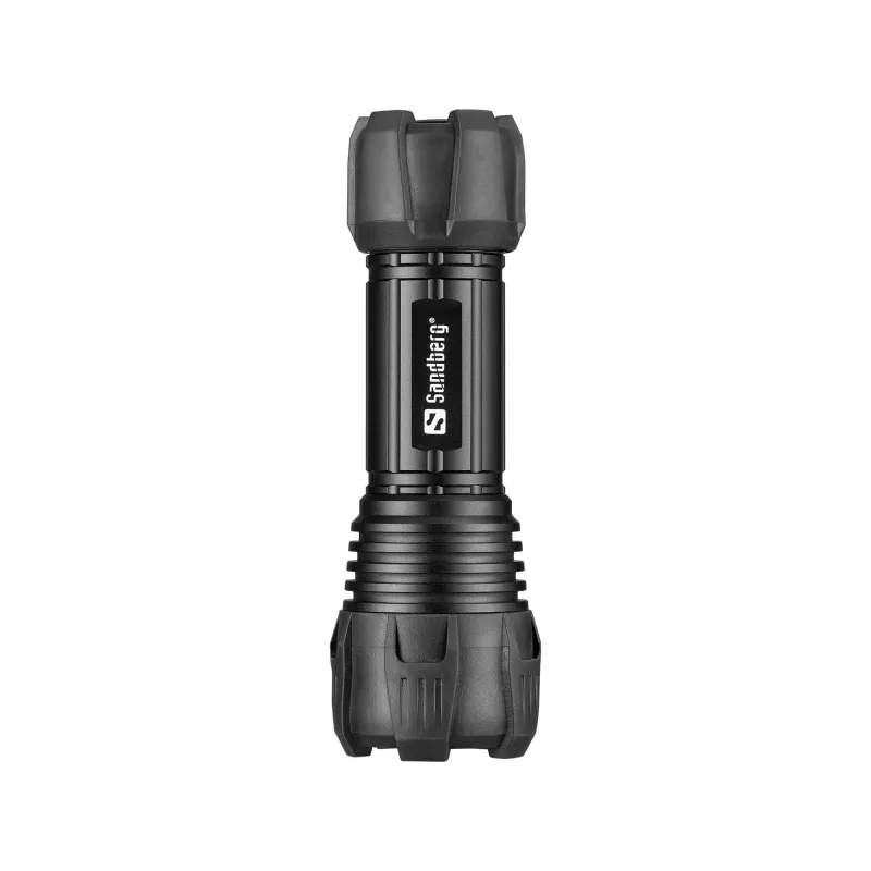 Sandberg Survivor Torch para pila AAA, linterna de mano, negra, aluminio, LED, 3 W, 150 lm